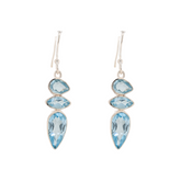 Sterling Silver Topaz Earrings in Blue